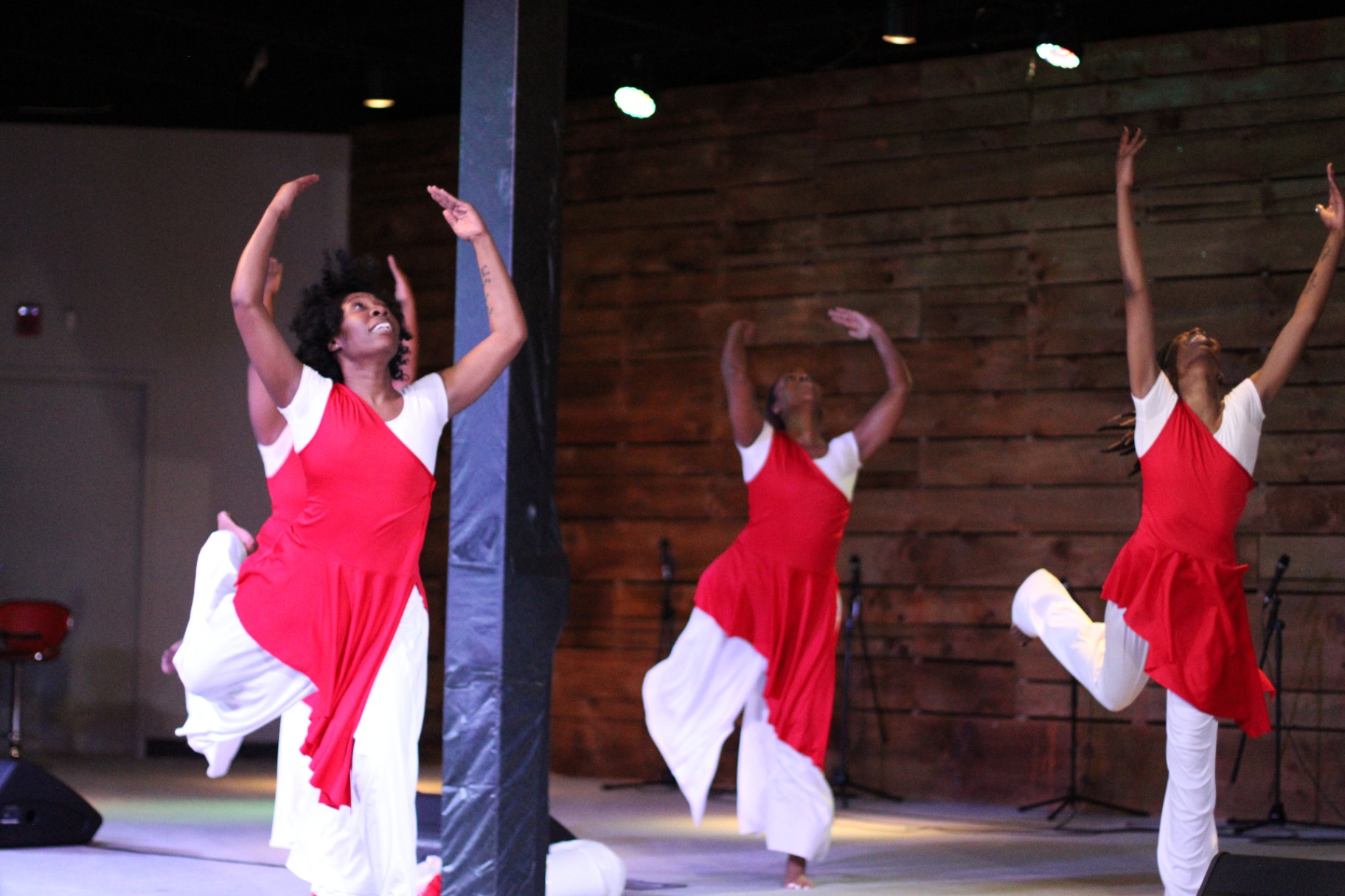 Dancers leaping in praise
