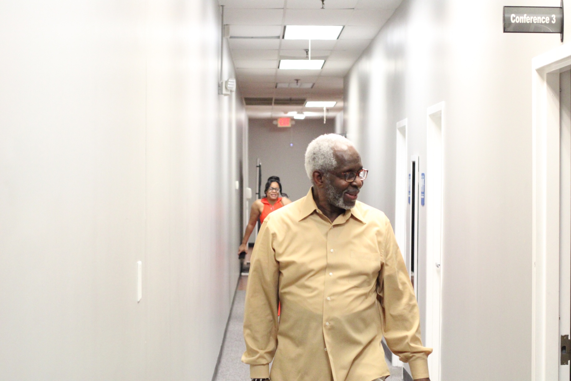 A warm welcome down the hallway