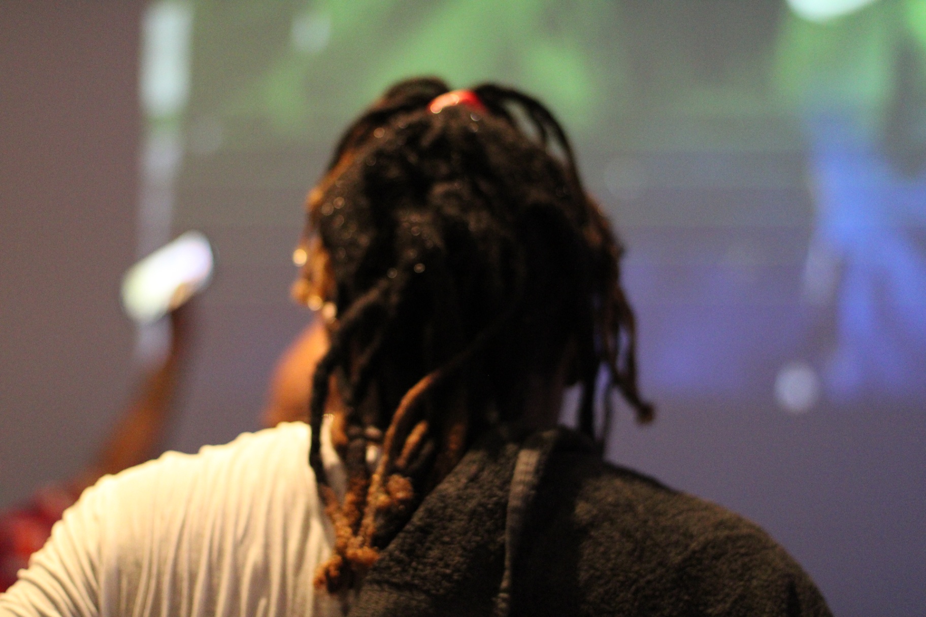 Hands lifted in the sanctuary