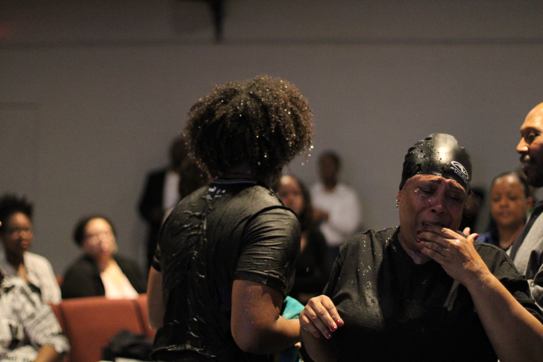 Tears of joy after baptism