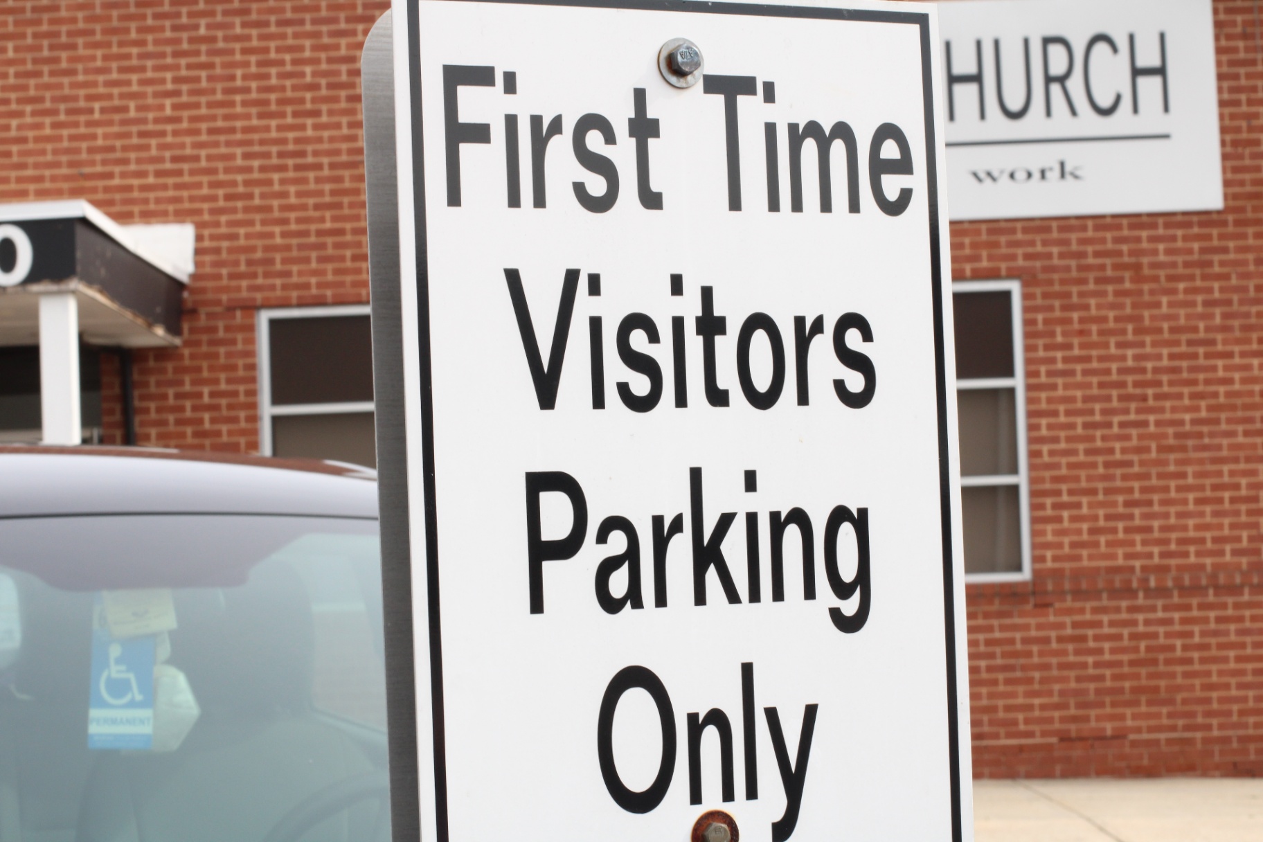 First time visitors parking sign